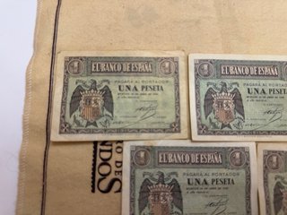 5 Billetes El Banco de España 1 Peseta