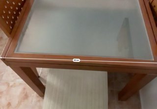 Mesa Comedor Cristal y Madera + 6 Sillas