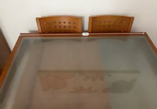 Mesa Comedor Cristal y Madera + 6 Sillas