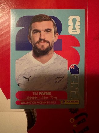 Cromo Tim Payne Mundial 2026 NZL