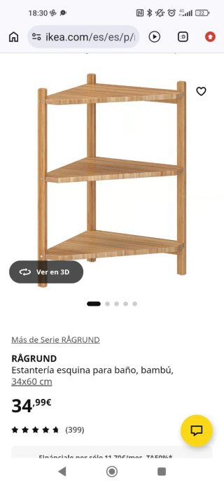 Pareja estanterías bambú Ikea