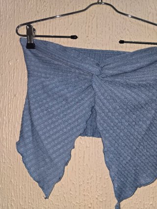 Top Shein punto canalé azul