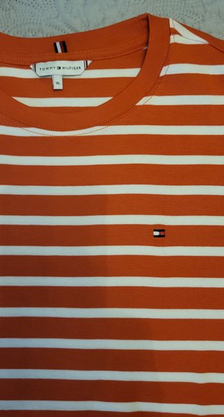 T-shirt Tommy Hilfiger donna arancione/bianco