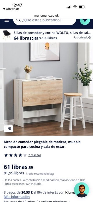 Mesa de comedor piedra y mimbre