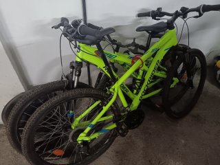 3 Bicicletas Rockrider 100 2 de adulto 1 niño