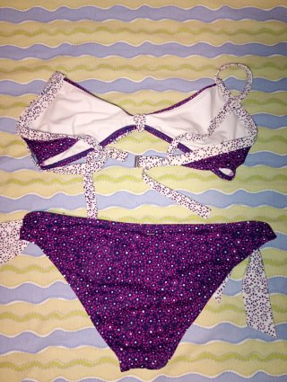Bikini Roxy Morado y Blanco