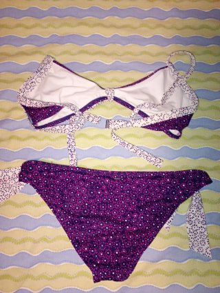 Bikini Roxy Morado y Blanco