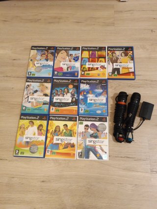 Pack 10 Juegos Singstar PS2 + 2 Micrófonos