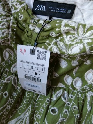 Vestido largo verde Zara Talla única