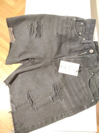 Bermuda Denim Rotos Negra