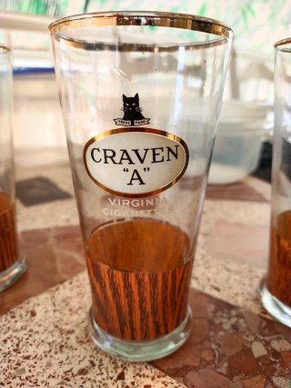 Juego Vasos y Jarra Vintage Marcas Tabaco años 60