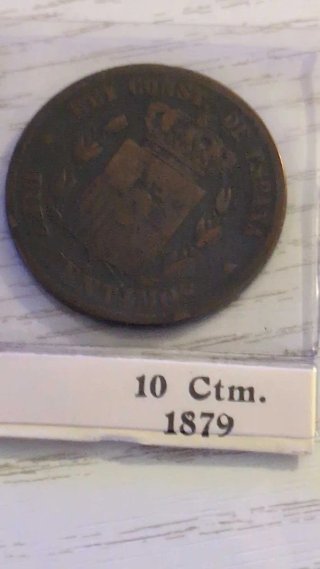 Lote 4 monedas 10 ctm. 1870-1879