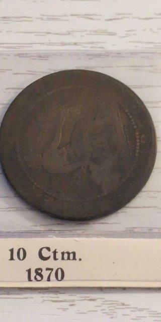 Lote 4 monedas 10 ctm. 1870-1879