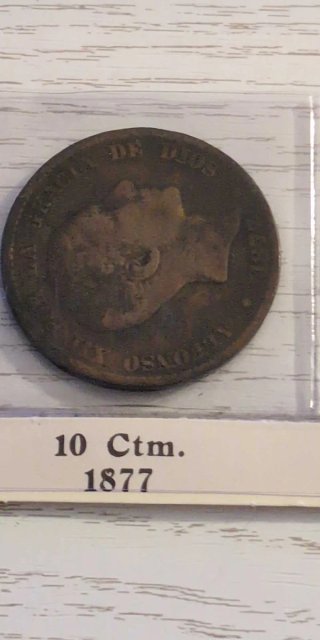 Lote 4 monedas 10 ctm. 1870-1879