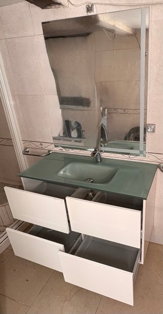 Mueble Lavabo Suspendido 4 Cajones