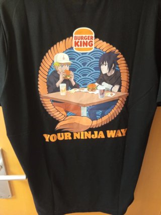 Camiseta Burger King x Naruto Negra