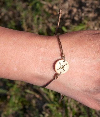 Pulsera Wind Rose Madera y Latón