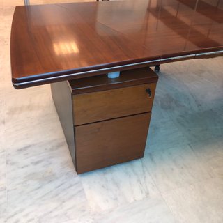 Mesa de despacho vintage grande de madera