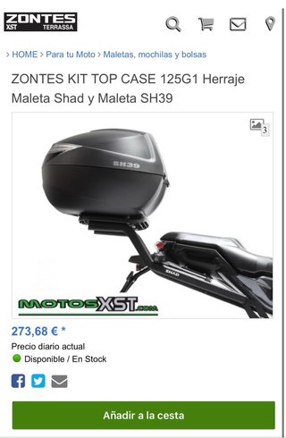 Baúl Shad SH39 + Soporte Zontes G1