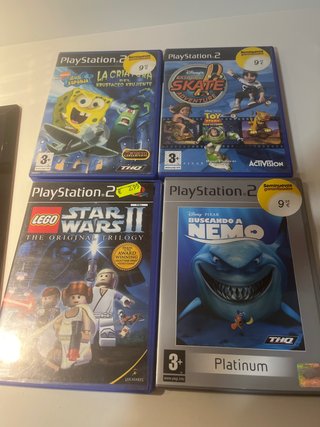 Lote 4 Juegos PS2: Spongebob, Skate, Star Wars, Ne