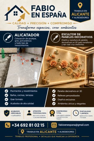 Servicios de Alicatador, Pintor y Escultor