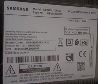 Samsung TV 50 4K Smart TV UE50NU7095U