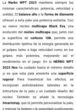Pala de pádel NOX Nerbo WPT Luxury Series