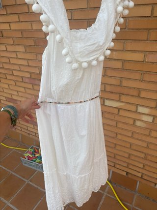 Vestido blanco algodon Rinascimento