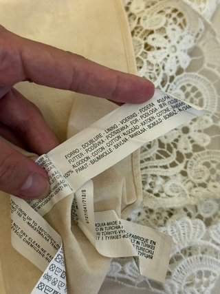 Falda S Zara encaje beige mujer verano forro lino