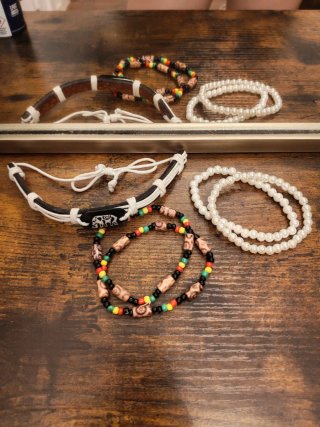 Conjunto 3 pulseras ajustables goma
