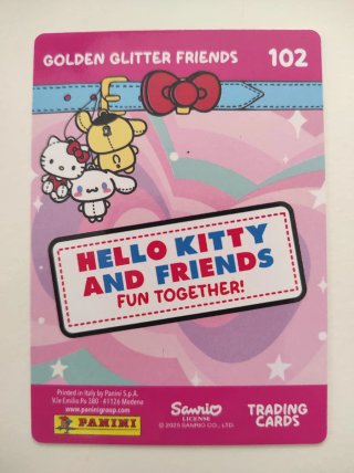 Card Golden Glitter Friends 102 Hello Kitty Panini