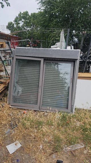2 Ventanas correderas aluminio gris