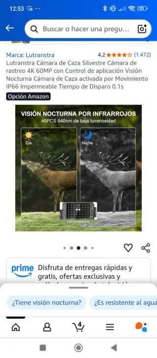 Fotocamera da Caccia 4K 60MP IP66 Wi-Fi