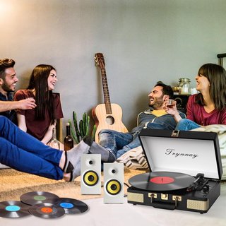 Trynnay tocadiscos portátil vinilo vintage