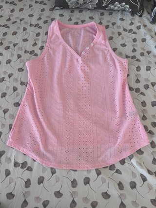 Camiseta sin mangas de mujer rosa