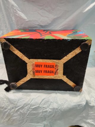 Caja decorativa madera artesanal multicolor