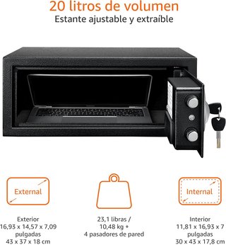Amazon Basics caja fuerte acero seguridad