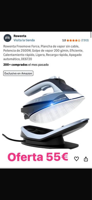 Plancha de vapor Rowenta Freemove Force