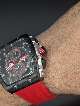 Orologio CURREN Cronografo Uomo 47mm Rosso Nero