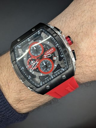 Orologio CURREN Cronografo Uomo 47mm Rosso Nero