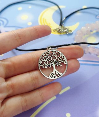 Collar Árbol de la Vida y Pulsera Cuarzo Rosa
