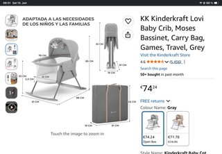 Cuna Kinderkraft Lovi Gris