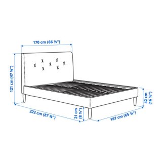 Estructura Cama IKEA IDANÄS 160x200 Gris