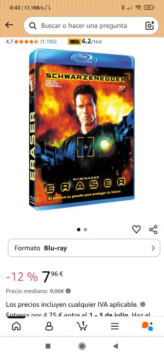 Blu-ray Eraser (Arnold Schwarzenegger)