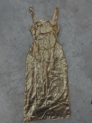 Vestido dorado lentejuelas fiesta