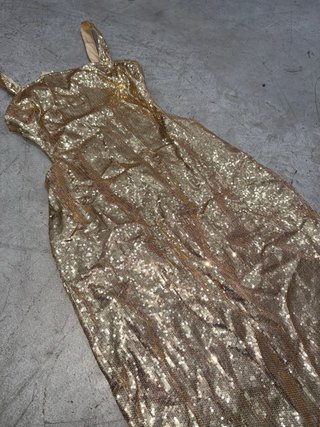 Vestido dorado lentejuelas fiesta