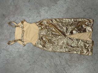 Vestido dorado lentejuelas fiesta