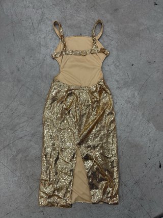 Vestido dorado lentejuelas fiesta
