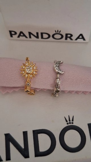 Pendientes aro luna y sol Pandora