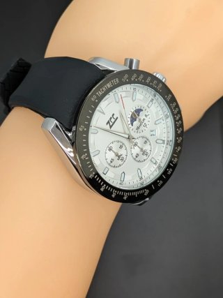 Orologio ZCC Uomo Crono 44mm Silicone Nero Bianco